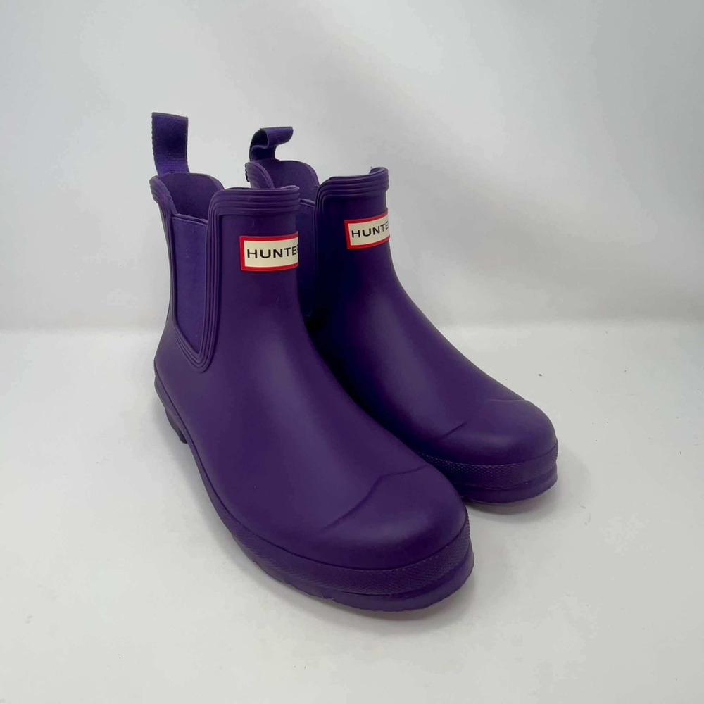 Hunter Original Chelsea Waterproof Rain Boots Purple Womens US 9 EU 40/41 Rare